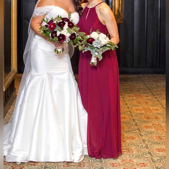 Burgundy / Wine bridesmaid dress - Picture 2 of 4